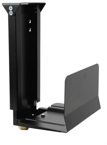 NICCOO Adjustable Under Desk and Wall Mounted Computer Stand with Adjustment Snap Computer Case Stand for Desk Bottom and Side, Black