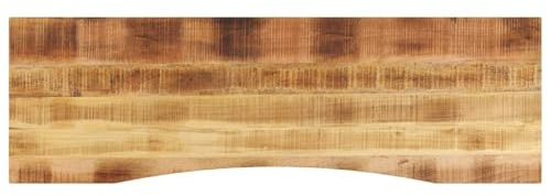 SooIarix Skrivbordsskiva med utskärning 160 x 50 x 2,5 cm massivt trä mango, robust bänkskiva för kontorsbord, mångsidig bordsskiva för matsal, unik ådring
