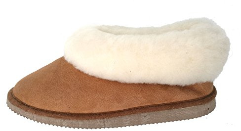 chaussons hommes camel fourrés peau de mouton - tannage naturel