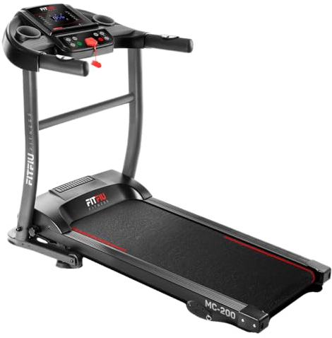 FITFIU Fitness Tapis de Course Pliable, 1500W, 14km/h, Inclinaison Manuelle, Surface 40x110cm, 12 programmes, écran LCD, capteur de pulsations, roulettes de Transport