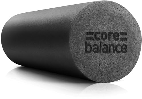 Core Balance Smooth Foam Roller, 45cm, Black | Targeted Muscle Massage, Medium-Density EPE Foam, Myofascial Release, Sports & Gym Recovery, Lightweight & Portable