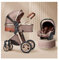Składany wózek dziecięcy,Wózek dziecięcy 3 w 1,leichter Infant-Kinderwagen mit praktischer Ein-Hand-Falke, Luxus-Kinderwagen-Anti-Shock Springs Pram-Kinderwagen mit Mommy-Tasche und Regenschutz