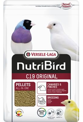 Versele-Laga C19 Original | 3 kg | Zuchtfutter für Kanarien, Exoten und Waldvögel | Auf der Basis von ausgewähltem Getreide, Früchten und 50% Kanariensaat | Extrudierte Pellets