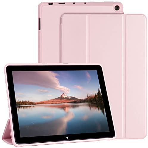 AMZCASE Custodia per Tutti i Nuovi Tablet Amazon Fire HD 10 e Fire HD 10 Plus (Compatibile Solo con 11a Gen 2021) - Custodia Ultra Leggera e Sottile per Stand Cover Auto Wake/Sleep (Rosa)