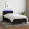 KOIECETA Boxspringbett mit Matratze & LED Schwarz 100x200 cm Stoff
