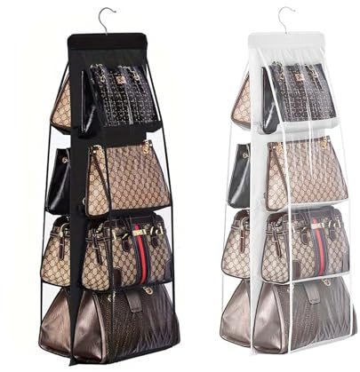 2 pièces Rangement Sac a Main à Suspendre, Rangement suspendu sacs à main, Organisateur de Sacs à MainSuspendu, Rangement sac à main, rangement pliable, typesuspendu, Organiseursuspendu
