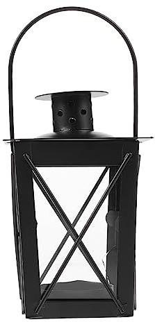 Hemobllo Candelabro Vintage De Hierro Negro x Linterna Porta Velas, Soporte Resistente para Decoración De Hogar y Jardín, Adecuado para Cenas Románticas y Eventos Obsequios