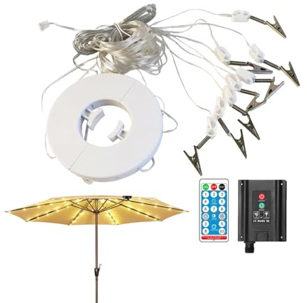 Umbrella Lights | Patio Umbrella Solar Lights for Outdoor - Waterproof Outside Decor with 8 Modes for Porch Parasol Deck Backyard Party Balcony Canopy Tent Garden Beach Camping