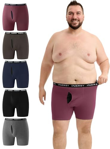 INNERSY Mens Boxer Shorts Cotton Pants Underwear, 6XL, 5 Dark Multicolour