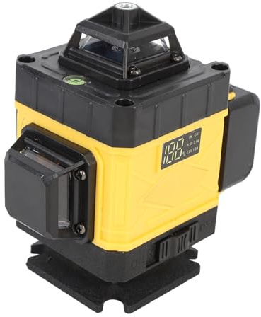 Marhynchus 4D-16-Linien-Nivelliergerät mit Optischem Sichtfenster und Fernbedienung für Fliesenverlegung, Paneelmontage, Tapeteninstallation und Wandständerpositionierung (EU-Stecker)