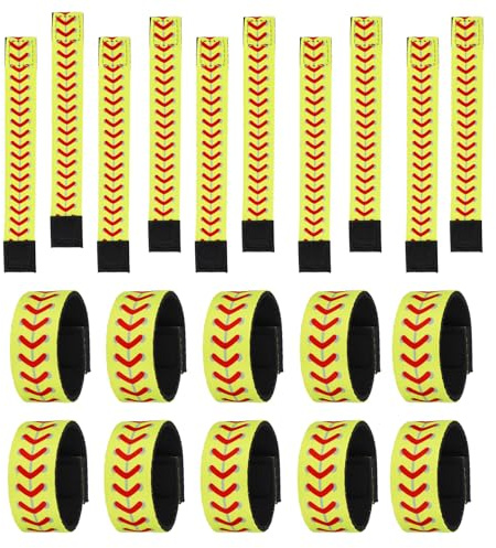 Fukaisu 20pcs Softball Sleeve Holders, 18.5cm/7.28in Softball Shirt Sleeve With Yellow Red Sewn Sports Activity Accessories for Boy Girls Youth