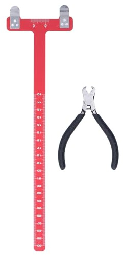 Generic Bågskytte Bågsnöra Nockpunkter Mässing Spänne Clip Tång T Form Mät Linjal Set för Långbågar Recurve Bågar Sammansatta Bågar