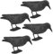 WELLGRO 4 x Vogelschreck - Krähe sitzend - Kunststoff, schwarz