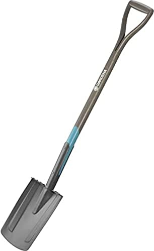 Gardena NatureLine Spaten: Gartenspaten aus Qualitätsstahl zum Umgraben und Ausheben, sicherer Trittsteg, Stiel aus FSC-Eschenholz, D-Griff (17000-20)