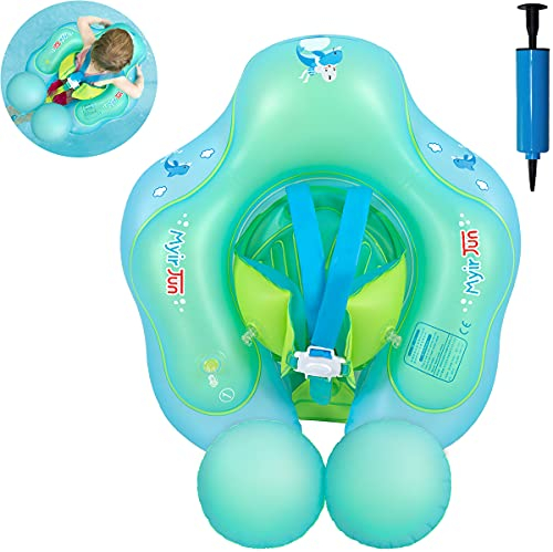 Myir Schwimmring Baby, Aufblasbare Baby Schwimmsitz Schwimmhilfe Swimtrainer Schwimmtrainer Kinder Kleinkind Schwimmreifen Float (Blau, L,3 Monate-1 Jahre)