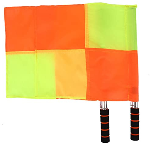 Natruss Sport Flag, Red and Yellow Linesman Flag, Waterproof Referee Flag, Convenient for Football Soccer Equipment for Soccer