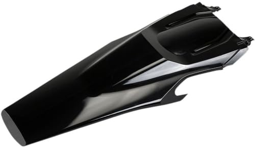 UFO PLAST Rear mudguards/rear fender black/black with fixings / with pins compatible with Husqvarna FE 450 2020 to 2021 FE 501 2020 to 2021