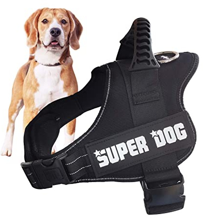 Edipets, Arnes Perro, Antitirones, para Perro Grande Mediano y Pequeño, Homologado, Reflectante, Transpirable, Chaleco Acolchado Ajustable para Adiestramiento (M, Negro)