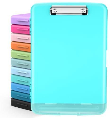 Sooez Clipboards with Storage, High Capacity Clip Boards 8.5x11 with Storage, Heavy Duty Nursing Clipboard Folder, Plastic Clipboard with Pen Holder for Women Teachers Work, School & Office Supplies