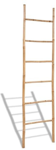 ARKEM Escalera para Toallas con 6 peldaños de bambú Decorativa y Almacenamiento para Dormitorio y Baño