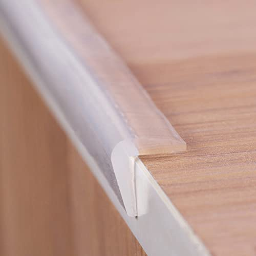 Edge Protector 100% Silicone, Clear Baby Proofing Corners Guards, Pre-Tape Adhesive Soft for Kids Safety, Child Table Cabinets Furniture Protection (1x1cm(width), 4 m (Pack of 1))
