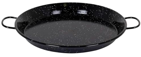AC - Paellera Valenciana esmaltada - Fabricado en España - Apta para Gas, vitrocerámica, Cocina eléctrica y lavavajillas (Negro, Ø 40 cm)