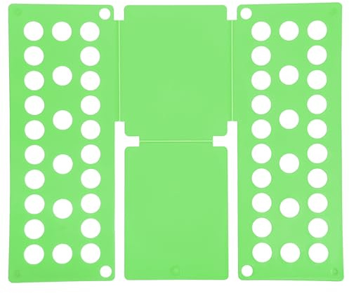 QUARKZMAN Skjorta, Folder Board, T-shirt klädvikbräda, vikbar plast t-shirt, organisatör för garderob, förvaringslåda, enkel klädförvaring (grön, 48 x 40 cm)