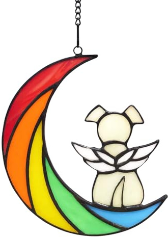HotoPink Acrylic Rainbow Dog Memorial Window Decor, Pet Bereavement Window Hangings for Dog Lovers, Dog Loss Remembrance Gifts in Memory Bereavement Hangings Present Not Glass for Home Garden Porch