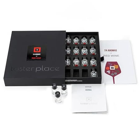 TASTERPLACE 24 Rotwein aromen, Aroma Set, Englisch, für Sommeliers, Tasting Tool