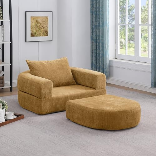 HAUSPROFI Sofá cama plegable – Sillón de relax, sofá de juegos, sillón plegable versátil con cojines, sofá cama y cama de invitados para espacios pequeños, sillón para dormitorio y sala de estar