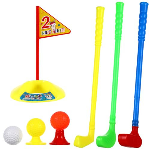 YARNOW Kids Golf Toy Set, Plastic Golf Clubs for Toddlers, Educational Mini Set for Indoor and Outdoor Play, Garden Games and Sports Activities, Portable Putting Practice