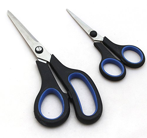 2 PACK STAINLESS STEEL SCISSORS – Multi purpose use Scrapbooking, School, dressmaking, fabric, craft, office, kitchen, home, DIY