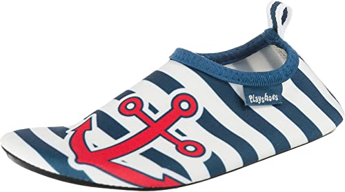 Playshoes Barfuß Badeslipper Aqua-Schuhe, Marine Weiß Maritim, 28/29 EU