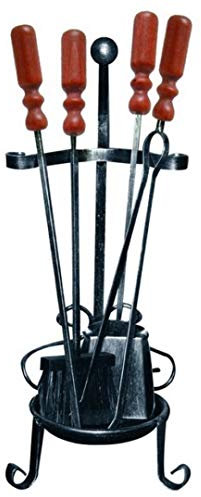 Milo srl SET CAMINO IN FERRO BATTUTO ATTREZZI ATTREZZATURE CAMINETTO H 65 4 PZ KIT STUFA LEGNA