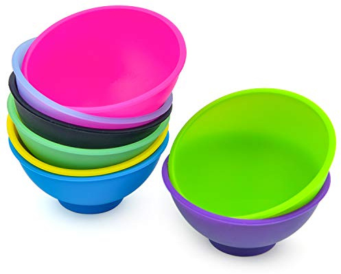 Coopay 8 Pieces Mini Silicone Pinch Bowls Colorful Heat Resistant Snack Prep and Serve Bowls, Unbreakable, Flexible, 1.75 Oz (Solid Colors)