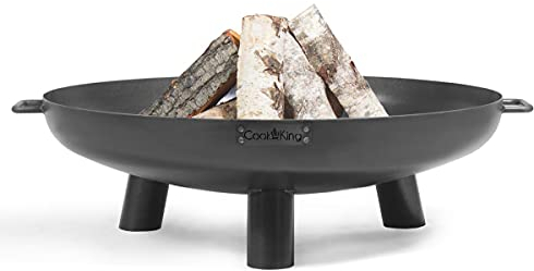 Cookking eldskål Bali rund, rustik eldplats trädgård & terrass av stål, svart, 24 x 100 x 100 cm