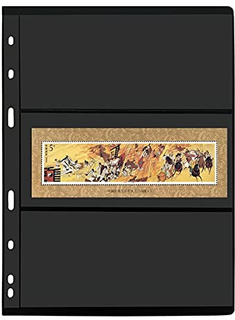 20 Sheet Stamp Pages, 3 Rows Pages for Stamp Collectors, 9-Hole Standard Page Fit Stamp Album Binder, Professional Pack