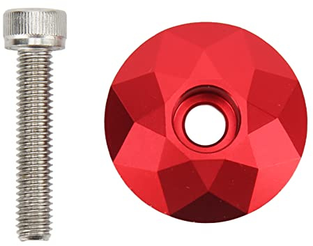 VGEBY Steuersatz Obere Kappe, Aluminiumlegierung Fahrradschale Set Obere Abdeckung für Fahrradlenkervorbau Druckbeständig mit Schraube für Radfahren Rot