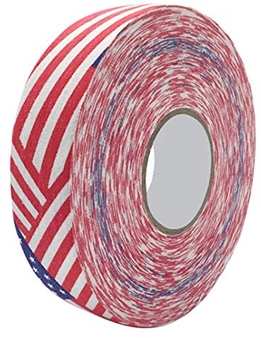 Ruban de Hockey, 2,5cm x 25m Rouleau de Ruban de Protection en Tissu pour Bâton de Hockey Sur Glace et à Roulettes, Accessoires de Sport pour Protecteur de Lame et De Poignée(Étoiles et rayures)