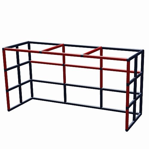move and stic Hockeytor Fussballtor Tor rot-titangrau mit ALU-Verstärkung 6059