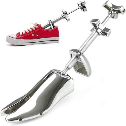 ZORZA Barella per Scarpe Multifunzione Allarga Scarpe Professionale Regolabile per Uomo e Donna,Albero per Scarpe espansore in Alluminio AlloMetal Regolabile a Due Vie,Argento,35~42