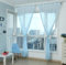 Musihy Durchsichtige Gardinen mit Haken, 132 x 214 cm Hellblaue halbtransparente Voile Gardinen für Schlafzimmer und Wohnzimmer