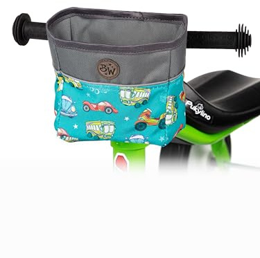 BAMBINIWELT Kinder Lenkerkorb – Tasche für Laufrad, Dreirad & Rutschfahrzeuge– für PUKYlino, WUTSCH, FITSCH & My First PUKY – wasserabweisend, robust & mit Reflektorstreifen, Farbe: Modell 02
