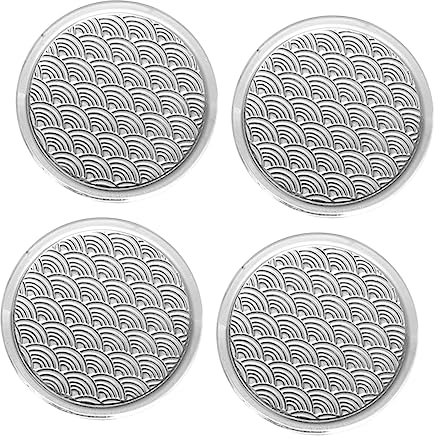 IMIKEYA 4pezzi Sottobicchieri in Vetro Rotondi Per Bevande Sottobicchieri Termoisolanti Per Tavoli Da Pranzo Decorativi Per Bar e Ristoranti