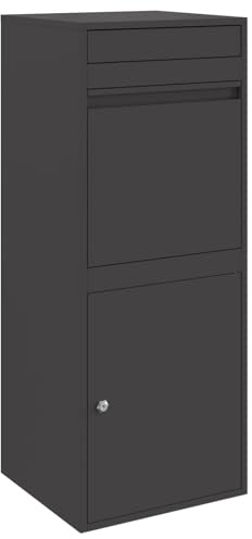 vidaXL Cassetta per pacchi con porta Nero 41 x 38 x 103 cm Acciaio
