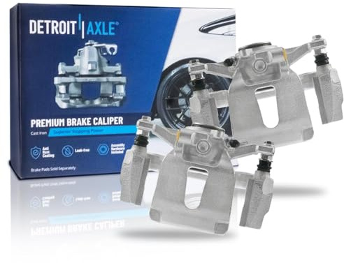 Detroit Axle - Rear Brake Calipers for 2015 2016 2017 Ford F-150 [with Electronic Parking Brake], Disc Brake Calipers with Brackets Replacement