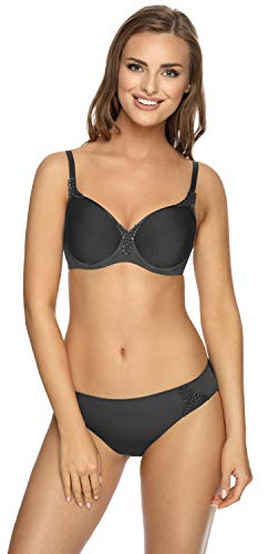 VIANIA! Geformter Damen BH mit Bügel gemoldete Spacercups und Spitze für große Größen I Serie Carola 151414 I 95D Volcano