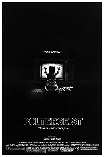 - Vintage Black and White Horror Movie Poster Poltergeist - 24x36