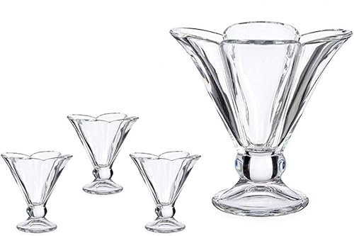 Viv300 - Juego de 6 copas de helado (cristal), diseño de flores