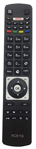 Riry Universalfernbedienung Telefunken RC5118 für Fernbedienung Telefunken Fernseher Digihome/Alba/Polaroid/FINLUX/Bush/Hitachi/ Smart TV mit Net und YTb – keine Einrichtung erforderlich